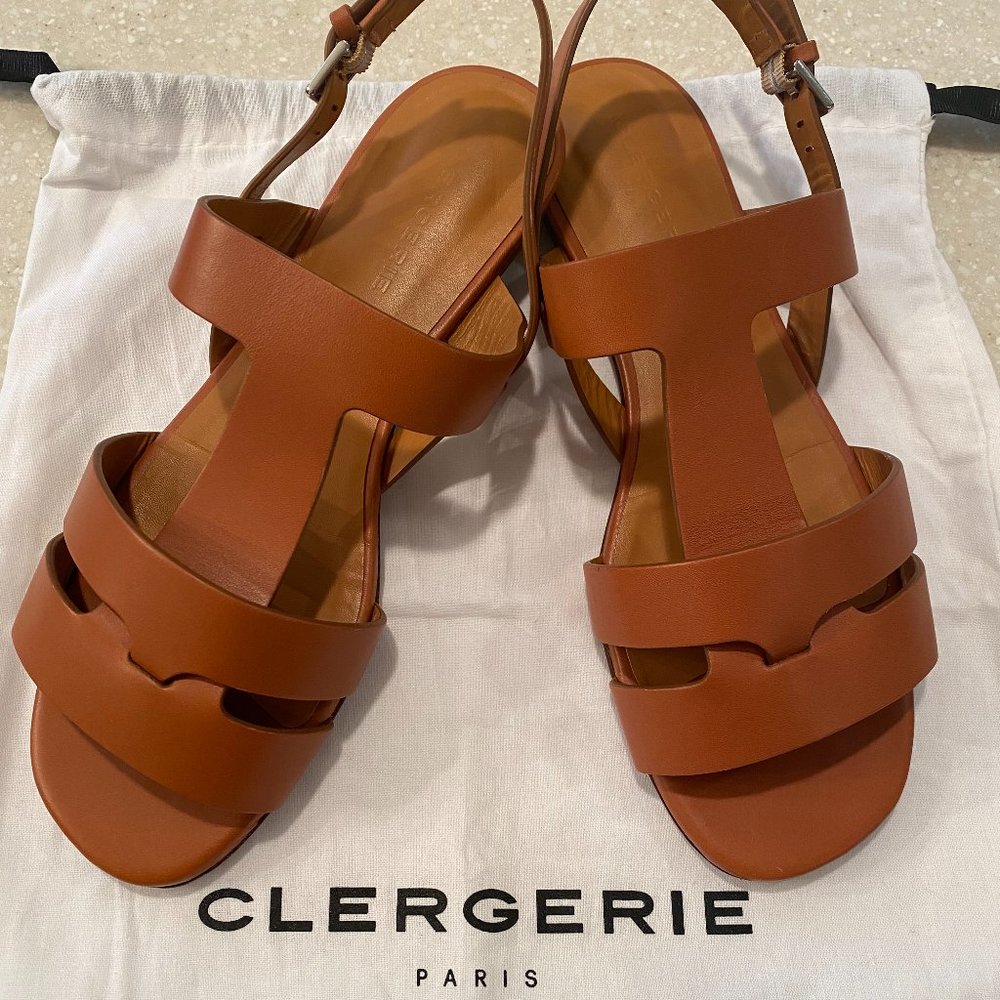 Robert Clergerie calfskin leather flat sandals 39.5 / 9 US Women